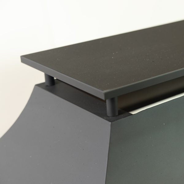 Deko Living 36 Inch Rectangular Outdoor Steel Woodburning Fireplace with Log Storage Compartment - COB10511