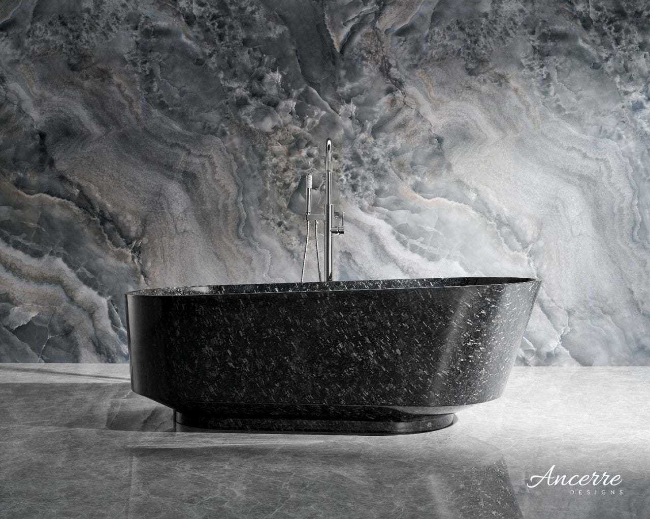 Coesistere 67" W X 31.5" D Freestanding Forged Caron Fiber Bathtub