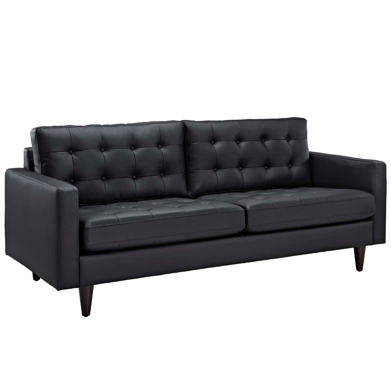 Empress Bonded Leather Sofa in Black or White