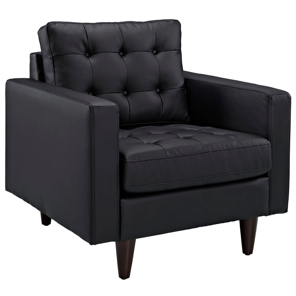 Empress Bonded Leather Armchair in Black or White