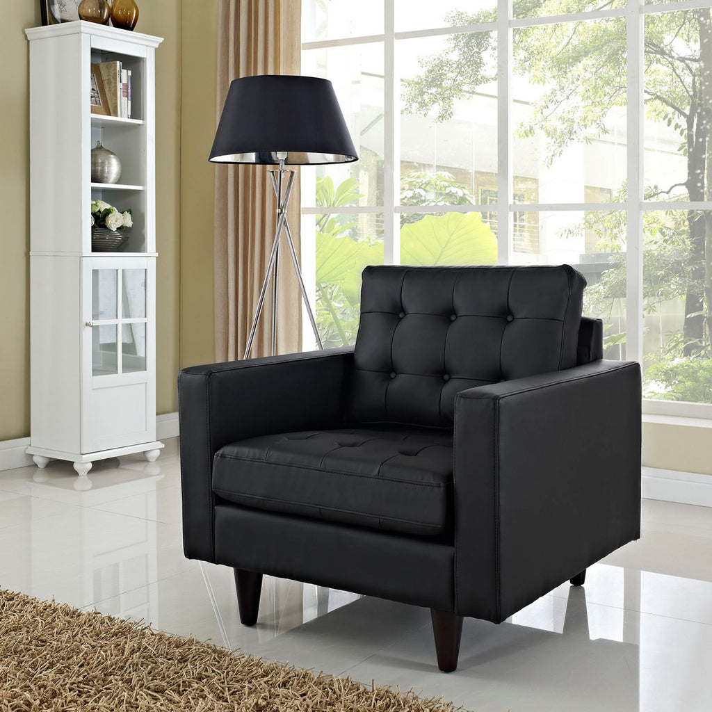 Empress Bonded Leather Armchair in Black or White