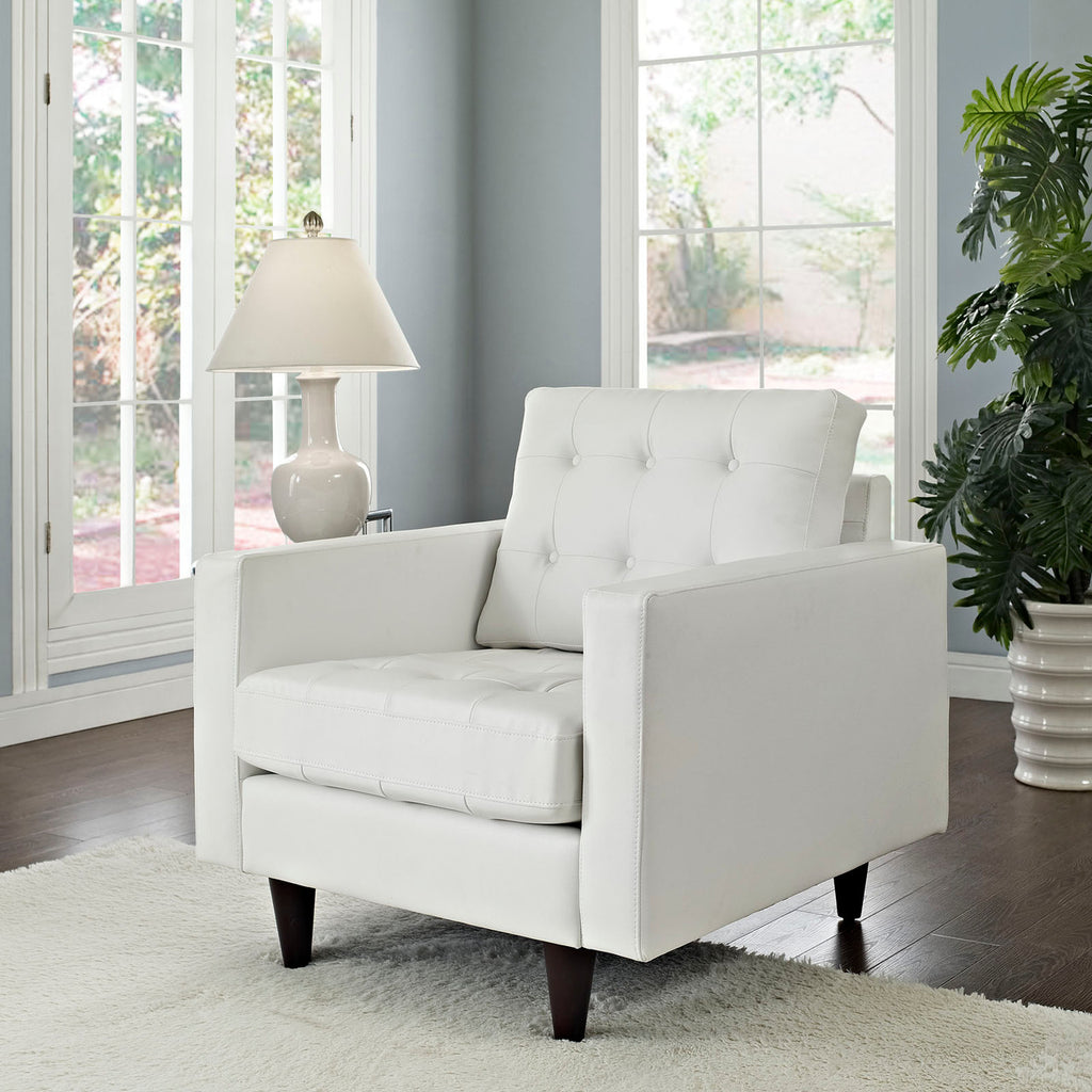 Empress Bonded Leather Armchair in Black or White