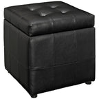 Modway EEI-1044-BLK Volt Storage Upholstered Vinyl Ottoman Black