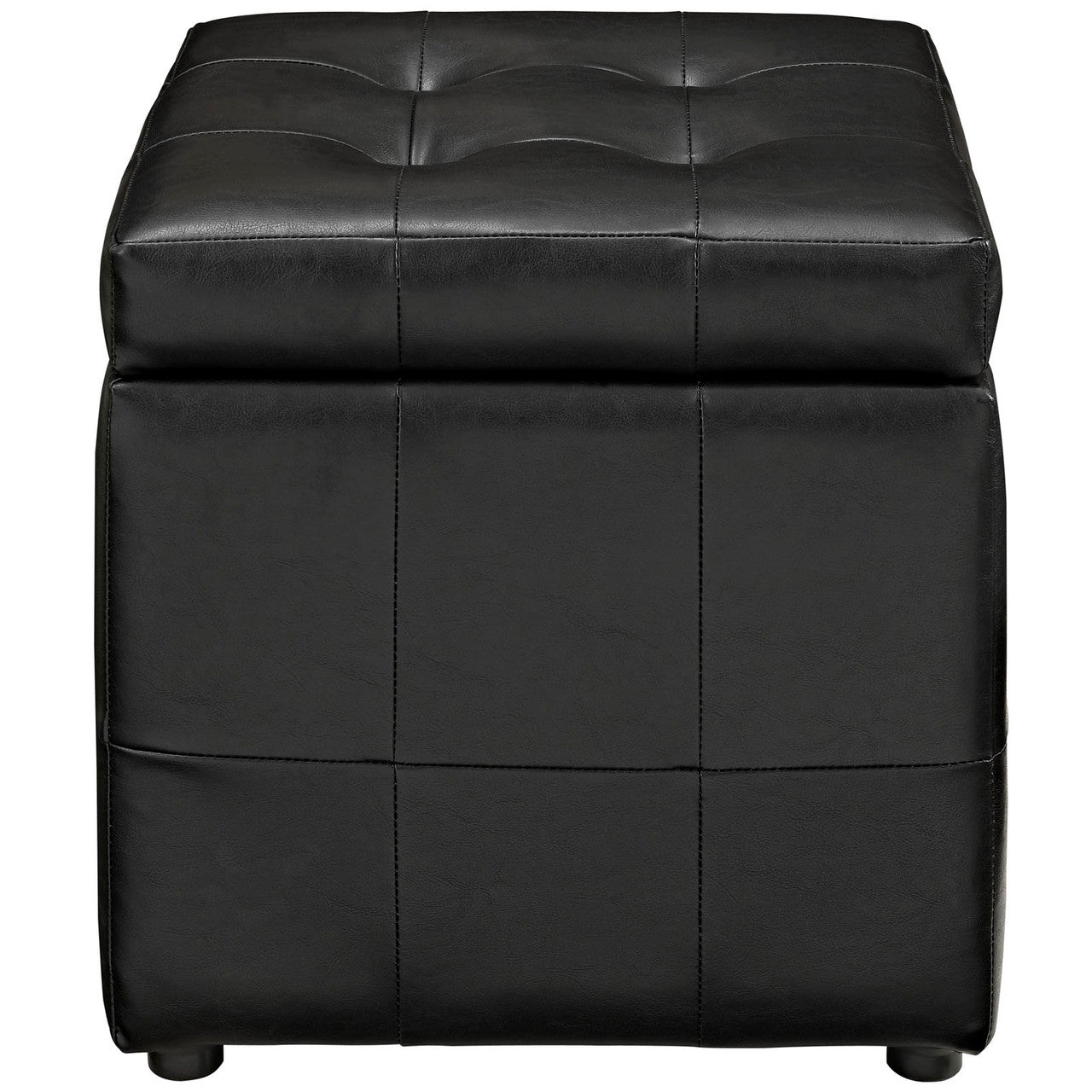 Modway EEI-1044-BLK Volt Storage Upholstered Vinyl Ottoman Black