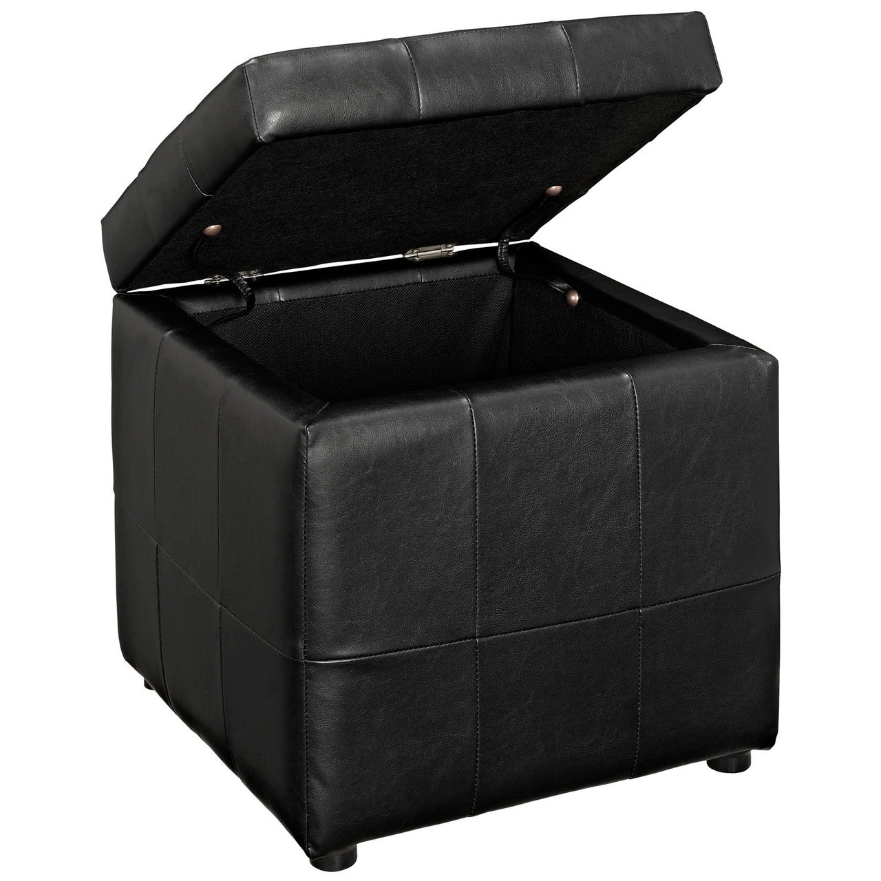 Modway EEI-1044-BLK Volt Storage Upholstered Vinyl Ottoman Black
