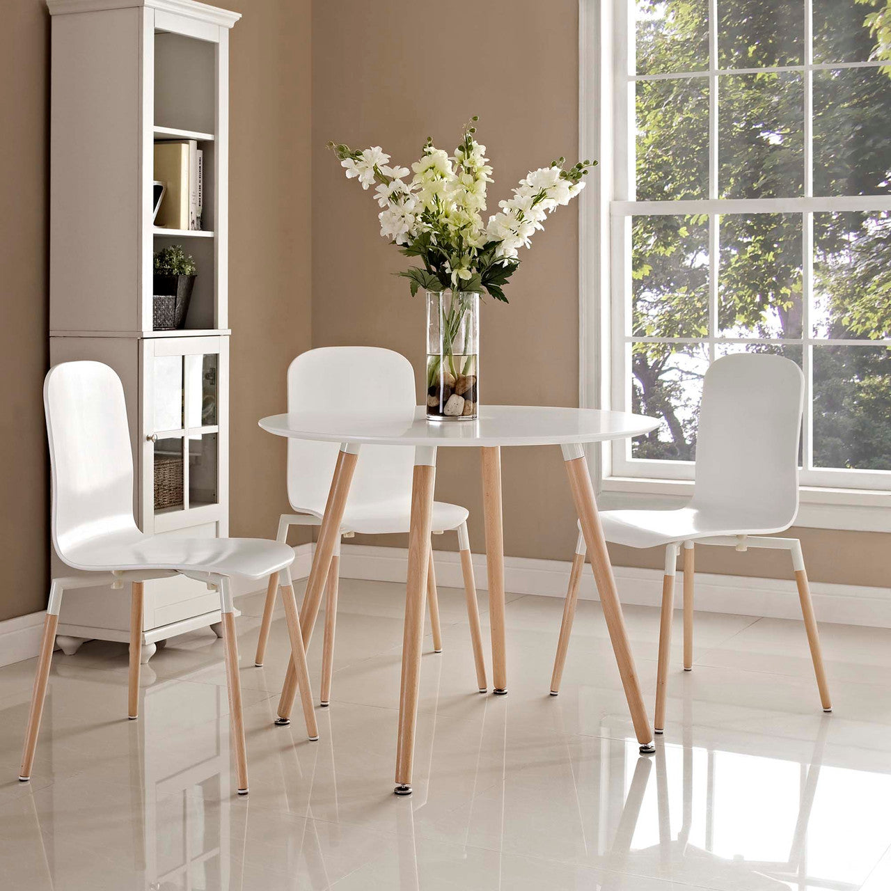 Modway EEI-1055-WHI Track Round Dining Table White
