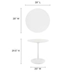Modway EEI-1115-WHI Lippa 28" Round Wood Dining Table White