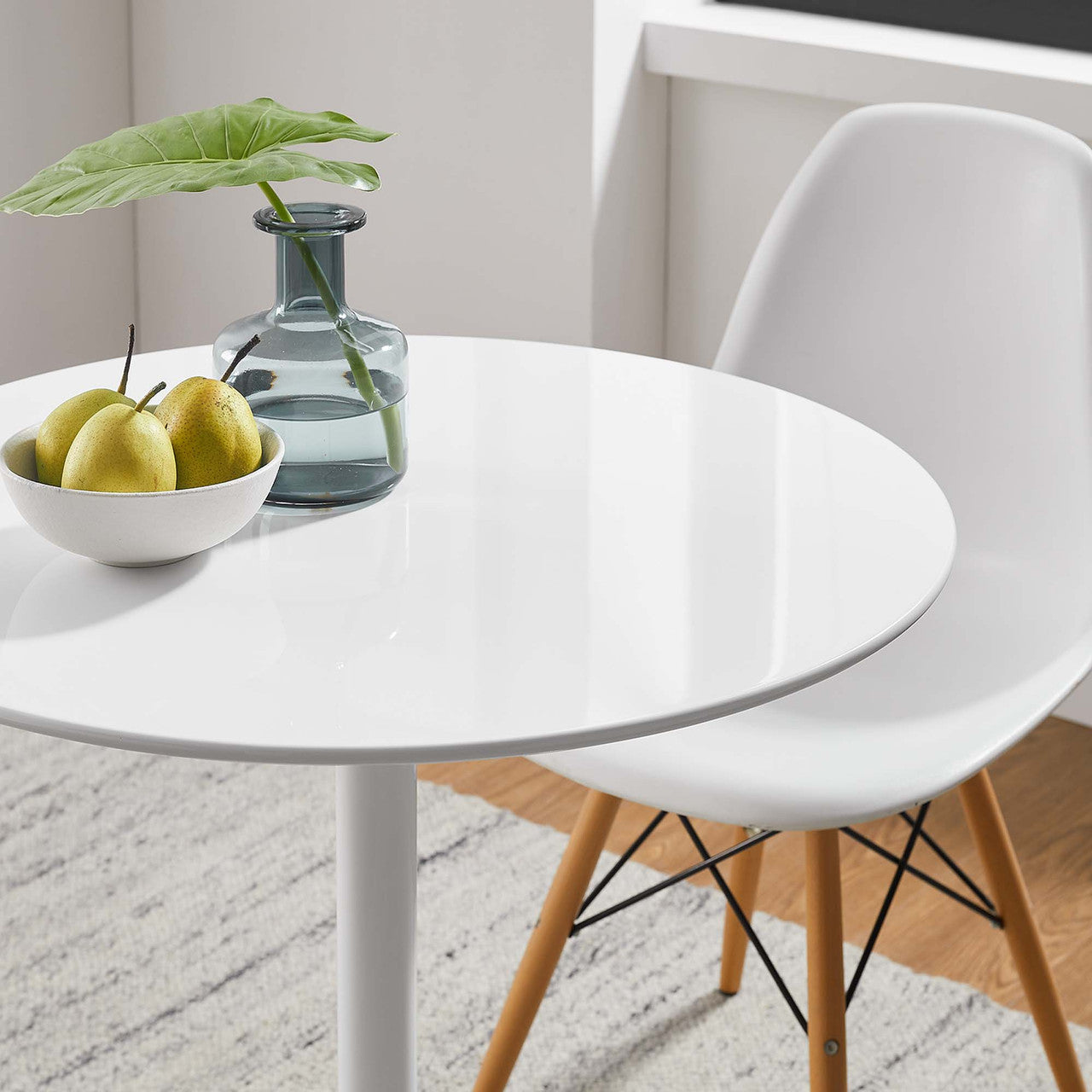 Modway EEI-1115-WHI Lippa 28" Round Wood Dining Table White