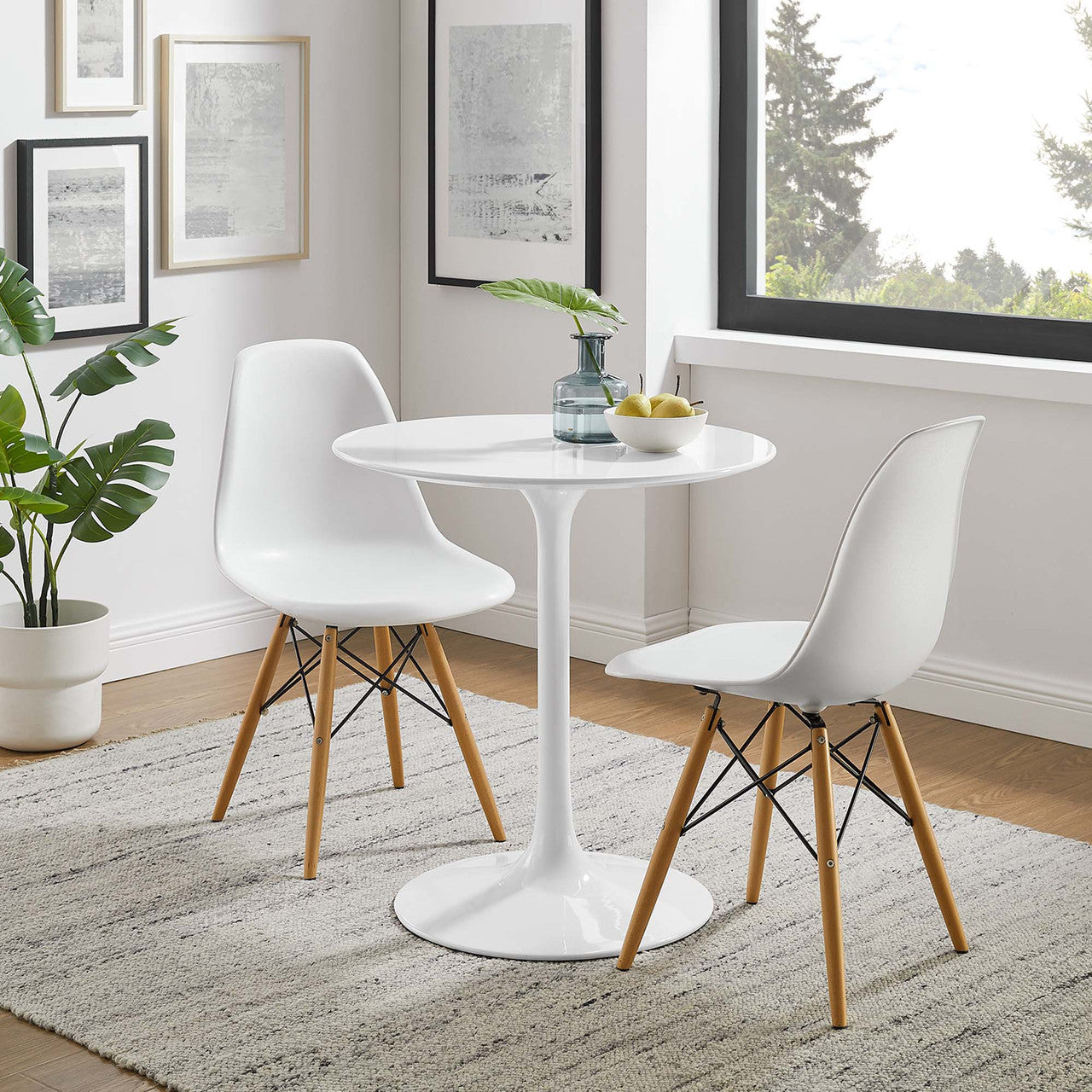 Modway EEI-1115-WHI Lippa 28" Round Wood Dining Table White