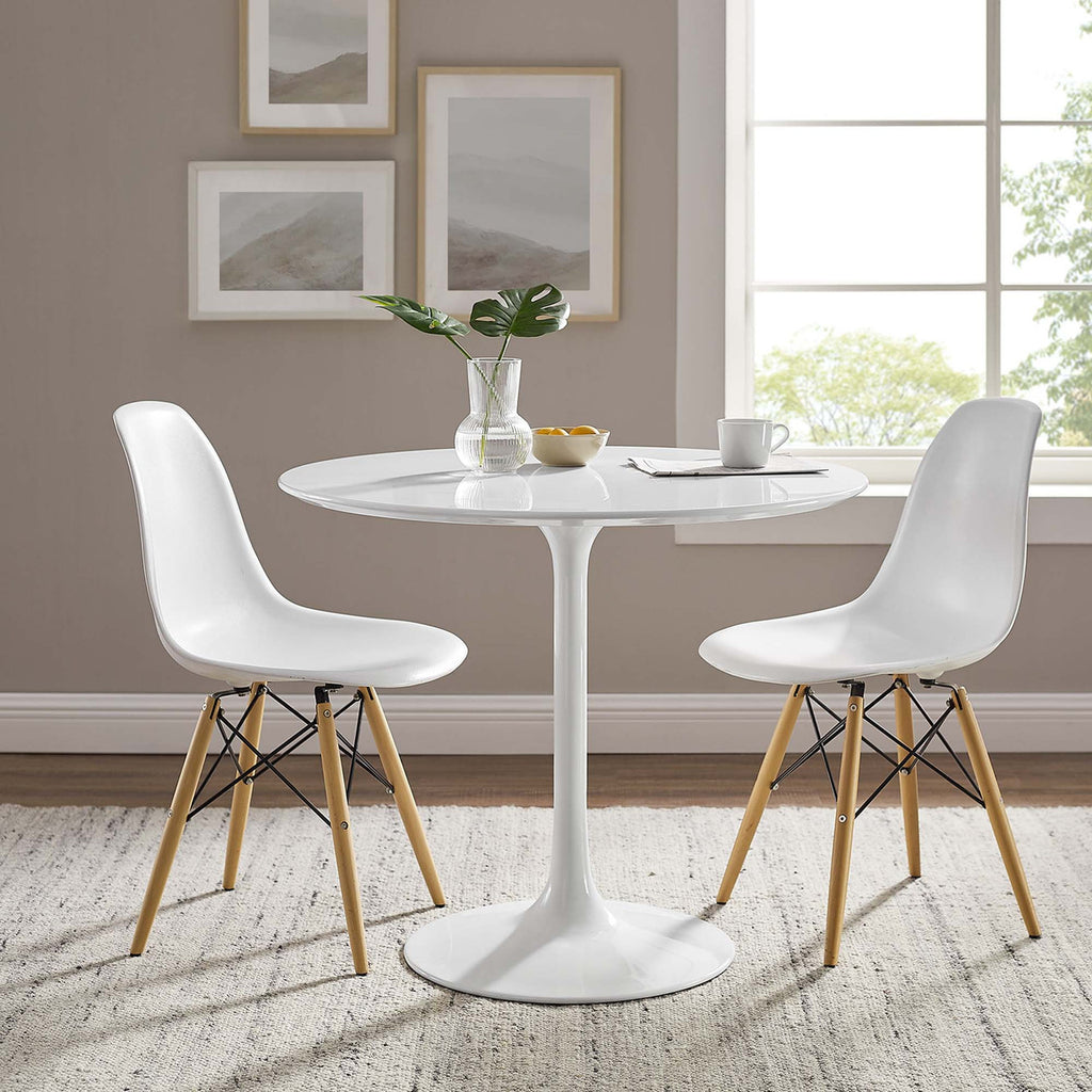 Modway EEI-1116-WHI Lippa 36" Round Wood Dining Table White