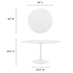 Modway EEI-1119-WHI Lippa 54" Round Wood Dining Table White