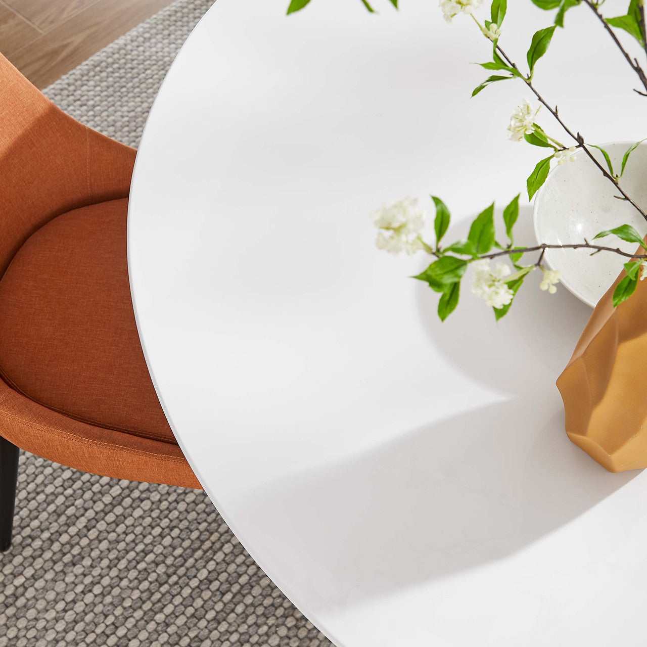 Modway EEI-1119-WHI Lippa 54" Round Wood Dining Table White