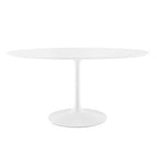 Modway EEI-1121-WHI Lippa 60" Oval Wood Dining Table White