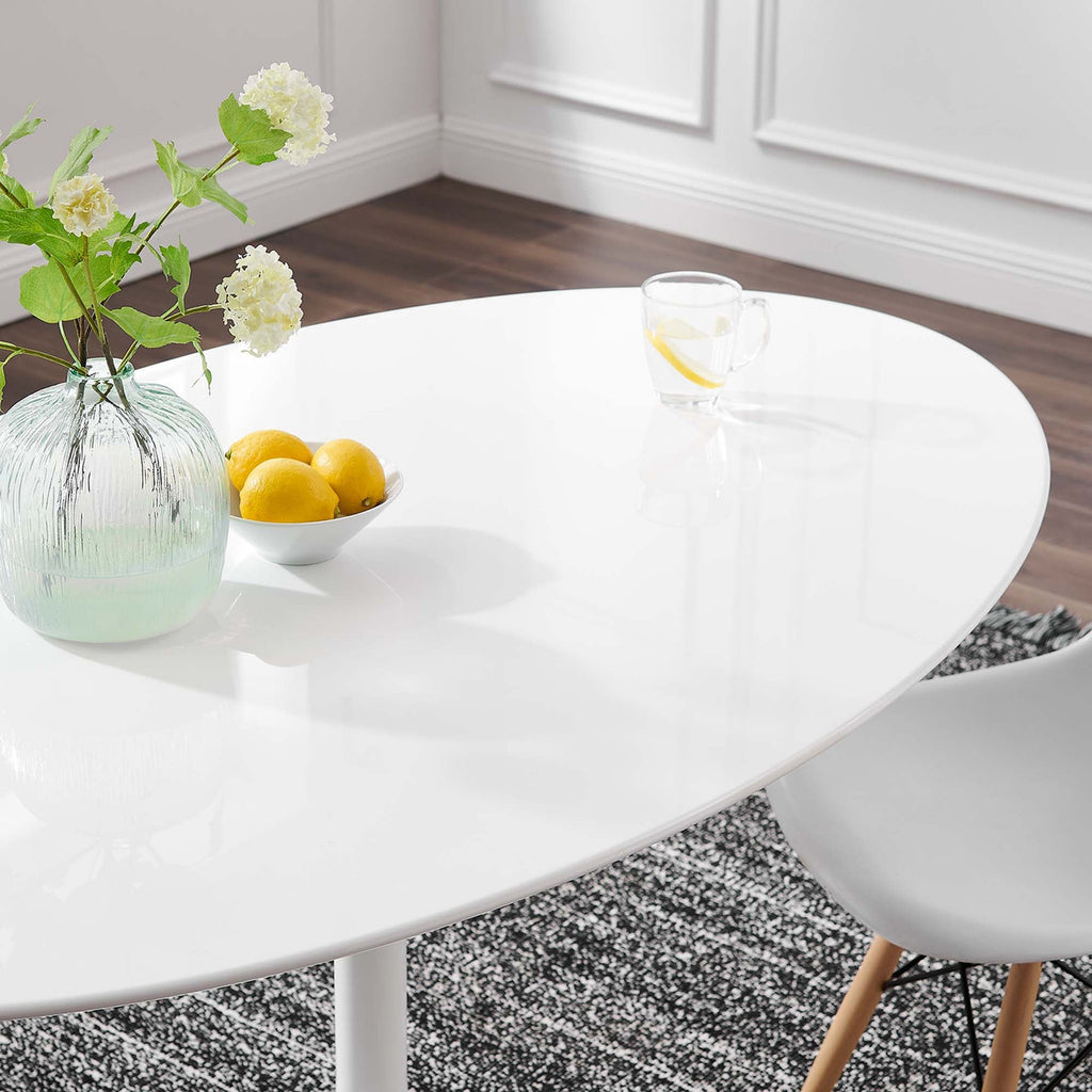 Modway EEI-1121-WHI Lippa 60" Oval Wood Dining Table White