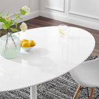 Modway EEI-1121-WHI Lippa 60" Oval Wood Dining Table White