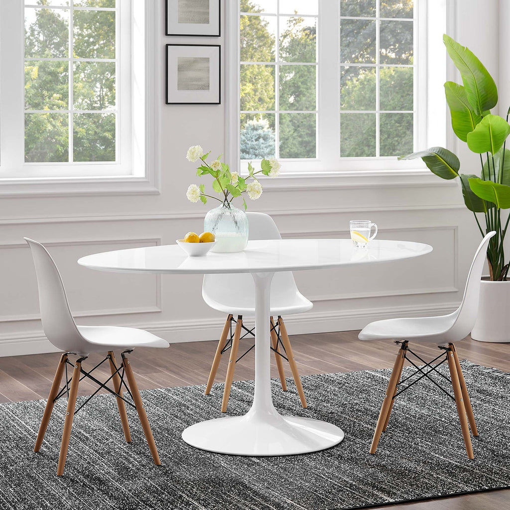 Modway EEI-1121-WHI Lippa 60" Oval Wood Dining Table White