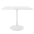Modway EEI-1124-WHI Lippa 36" Square Wood Dining Table White