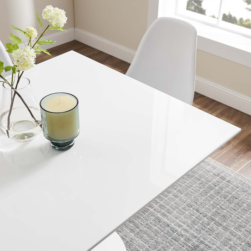 Modway EEI-1124-WHI Lippa 36" Square Wood Dining Table White