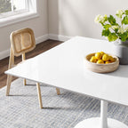 Modway EEI-1125-WHI Lippa 48" Square Wood Dining Table White