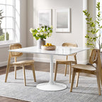 Modway EEI-1125-WHI Lippa 48" Square Wood Dining Table White