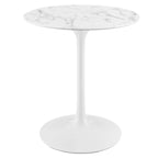 Modway EEI-1128-WHI Lippa 28" Round Faux Marble Dining Table White