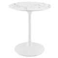 Modway EEI-1128-WHI Lippa 28" Round Faux Marble Dining Table White