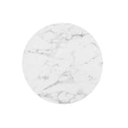 Modway EEI-1128-WHI Lippa 28" Round Faux Marble Dining Table White