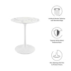 Modway EEI-1128-WHI Lippa 28" Round Faux Marble Dining Table White