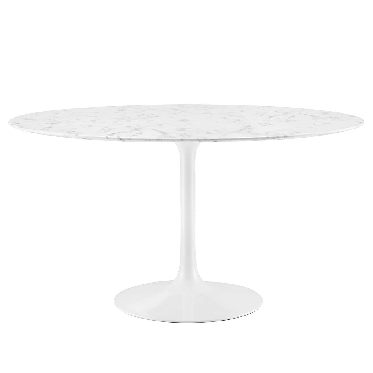 Modway EEI-1132-WHI Lippa 54" Round Faux Marble Dining Table White