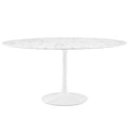 Modway EEI-1133-WHI Lippa 60" Round Faux Marble Dining Table White