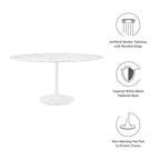 Modway EEI-1133-WHI Lippa 60" Round Faux Marble Dining Table White