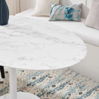 Modway EEI-1134-WHI Lippa 54" Oval Faux Marble Dining Table White