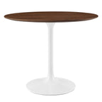 Modway EEI-1136-WAL Lippa 36" Round Wood Dining Table Walnut