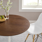 Modway EEI-1136-WAL Lippa 36" Round Wood Dining Table Walnut