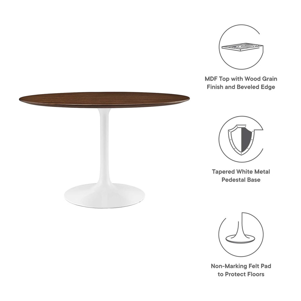 Modway Lippa 47" Round Walnut Dining Table EEI-1137-WAL