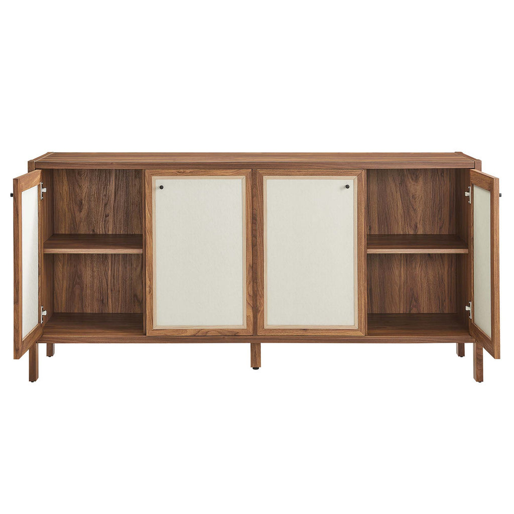 Modway EEI-6616-WAL Capri 65" Wood Grain Sideboard Storage Cabinet Walnut