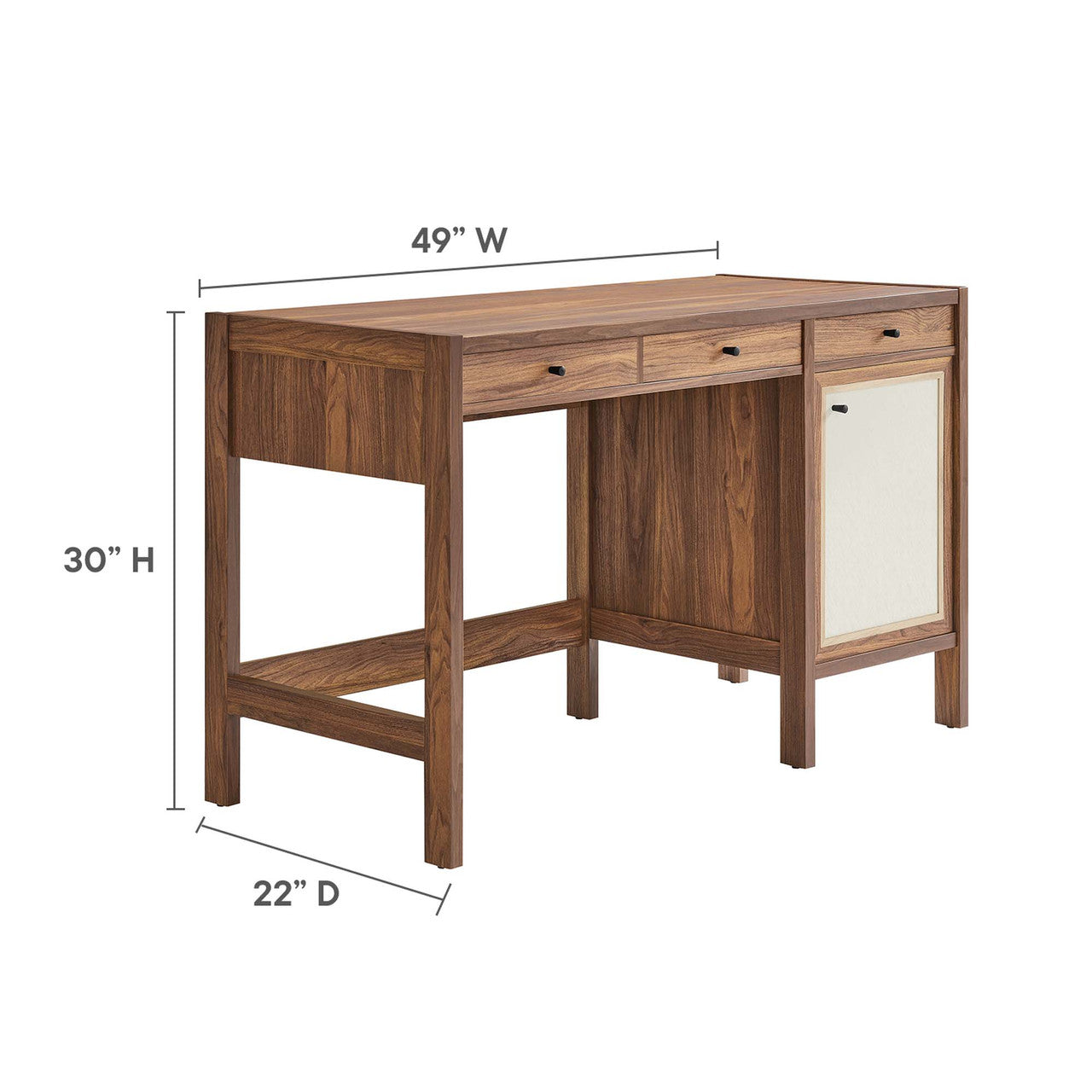 Modway EEI-6617-WAL Capri 49" Wood Grain Office Desk Walnut