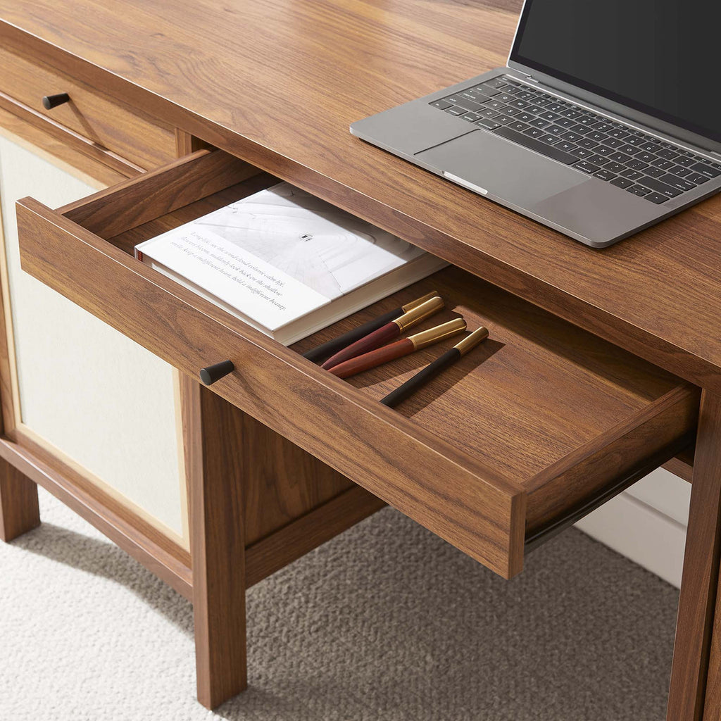 Modway EEI-6618-WAL Capri 58" Wood Grain Office Desk Walnut