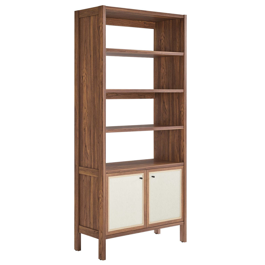 Modway EEI-6619-WAL Capri 4-Shelf Wood Grain Bookcase Walnut