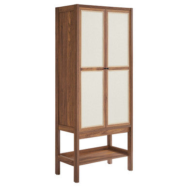 Modway EEI-6620-WAL Capri Tall Wood Grain Standing Storage Cabinet Walnut