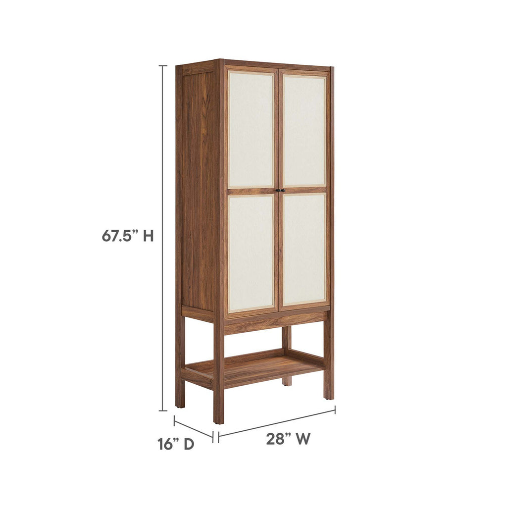 Modway EEI-6620-WAL Capri Tall Wood Grain Standing Storage Cabinet Walnut