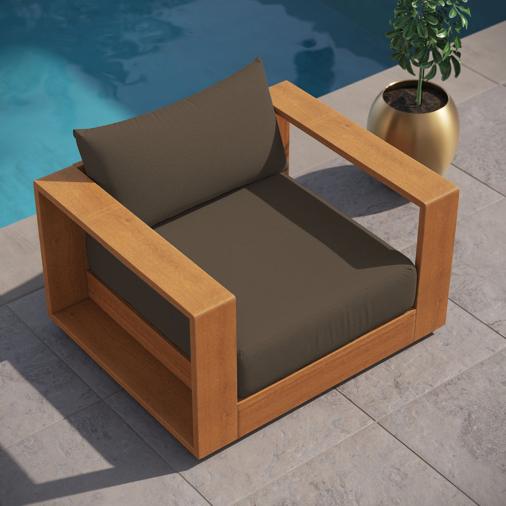 Modway EEI-6782-NAT-COA Tahoe Outdoor Patio Acacia Wood Chair