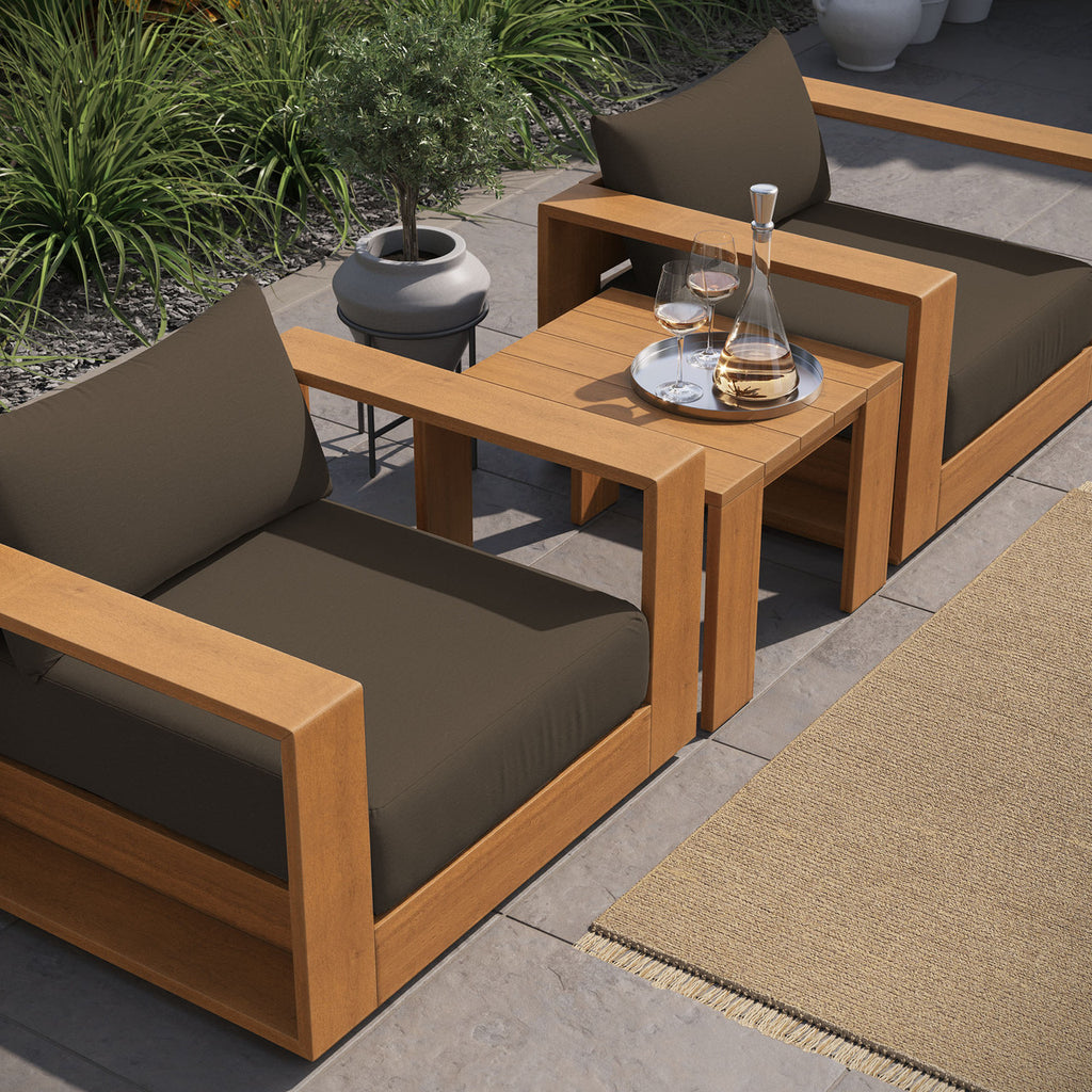 Modway EEI-6798-NAT-COA Tahoe 3-Piece Outdoor Patio Acacia Wood Furniture Set