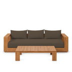 Modway EEI-6799-NAT-COA Tahoe 2-Piece Outdoor Patio Acacia Wood Sofa and Coffee Table Set