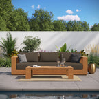 Modway EEI-6799-NAT-COA Tahoe 2-Piece Outdoor Patio Acacia Wood Sofa and Coffee Table Set
