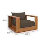 Modway EEI-6801-NAT Tahoe 5-Piece Outdoor Patio Acacia Wood Furniture Set