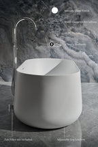 Cossue 61.4" W X 31.8" D Freestanding Acrylic Bathtub in White