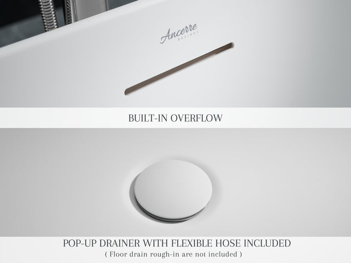 Cossue 61.4" W X 31.8" D Freestanding Acrylic Bathtub in White