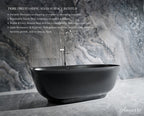 Fiore 67" B X 29.5" D Freestanding Solid Surface Bathtub