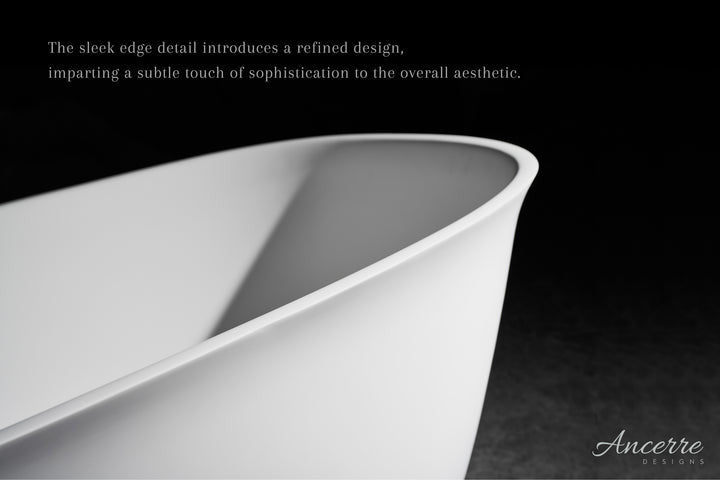Fiore 67" B X 29.5" D Freestanding Solid Surface Bathtub